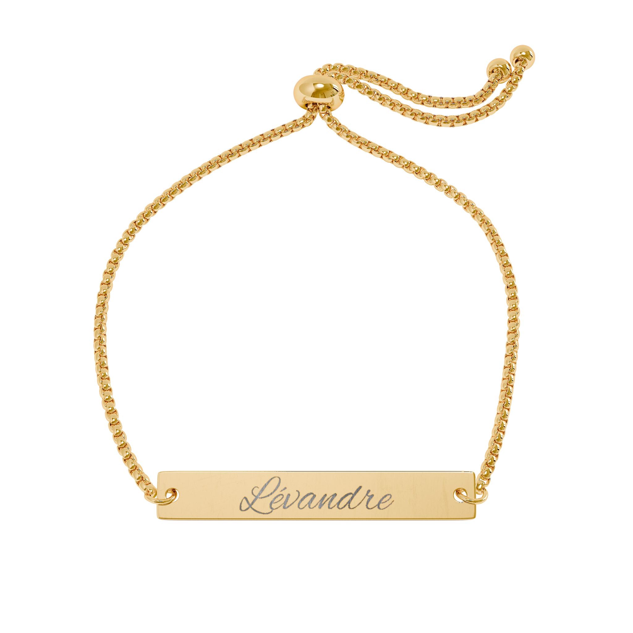 Engravable Adjustable Bar Bracelet — Personalized Name Plate Jewelry