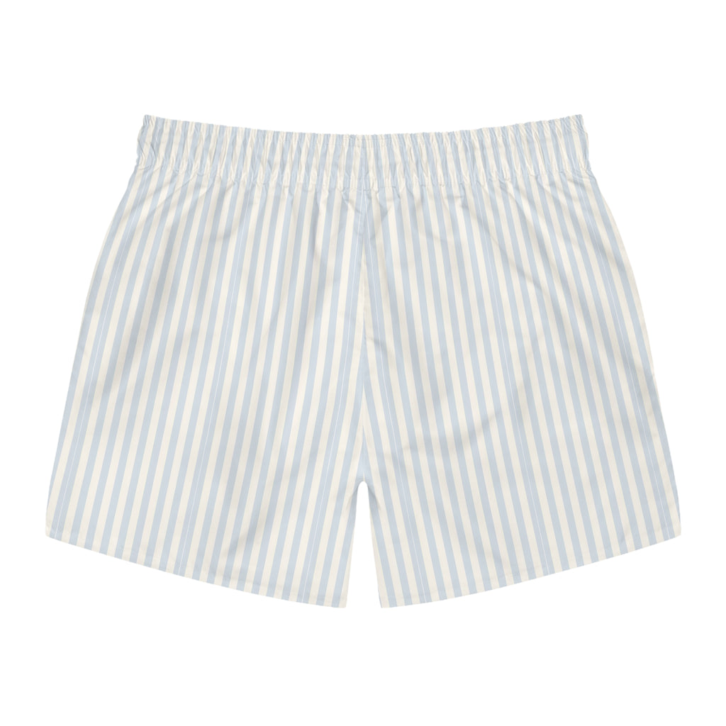 Light Blue Striped Swim Trunks