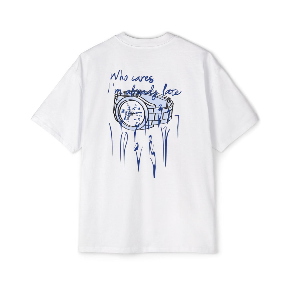 "Who Cares I’m Already Late" Oversized Men's T‑Shirt