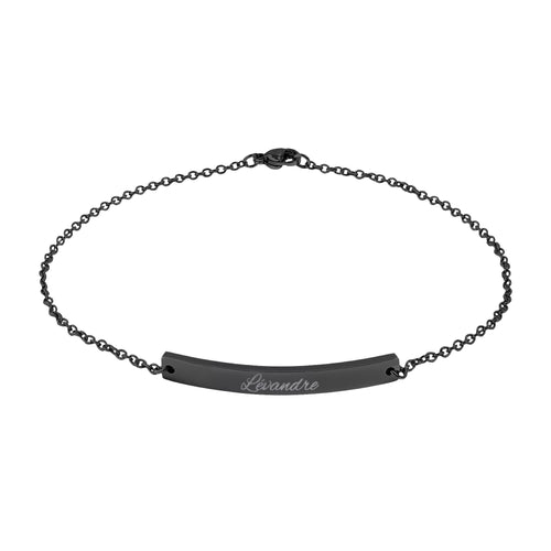 Engravable Curved Bar Anklet — Personalized Minimalist Chain Anklet