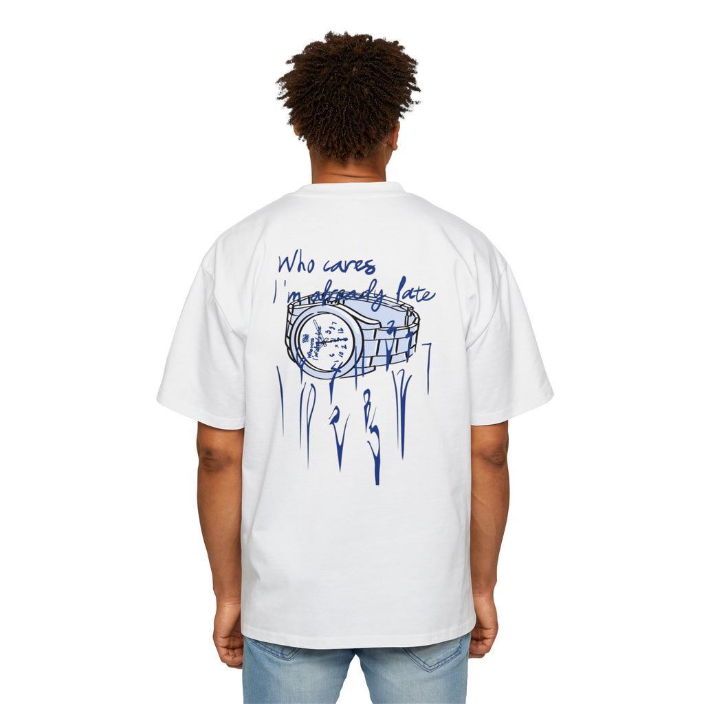 "Who Cares I’m Already Late" Oversized Men's T‑Shirt