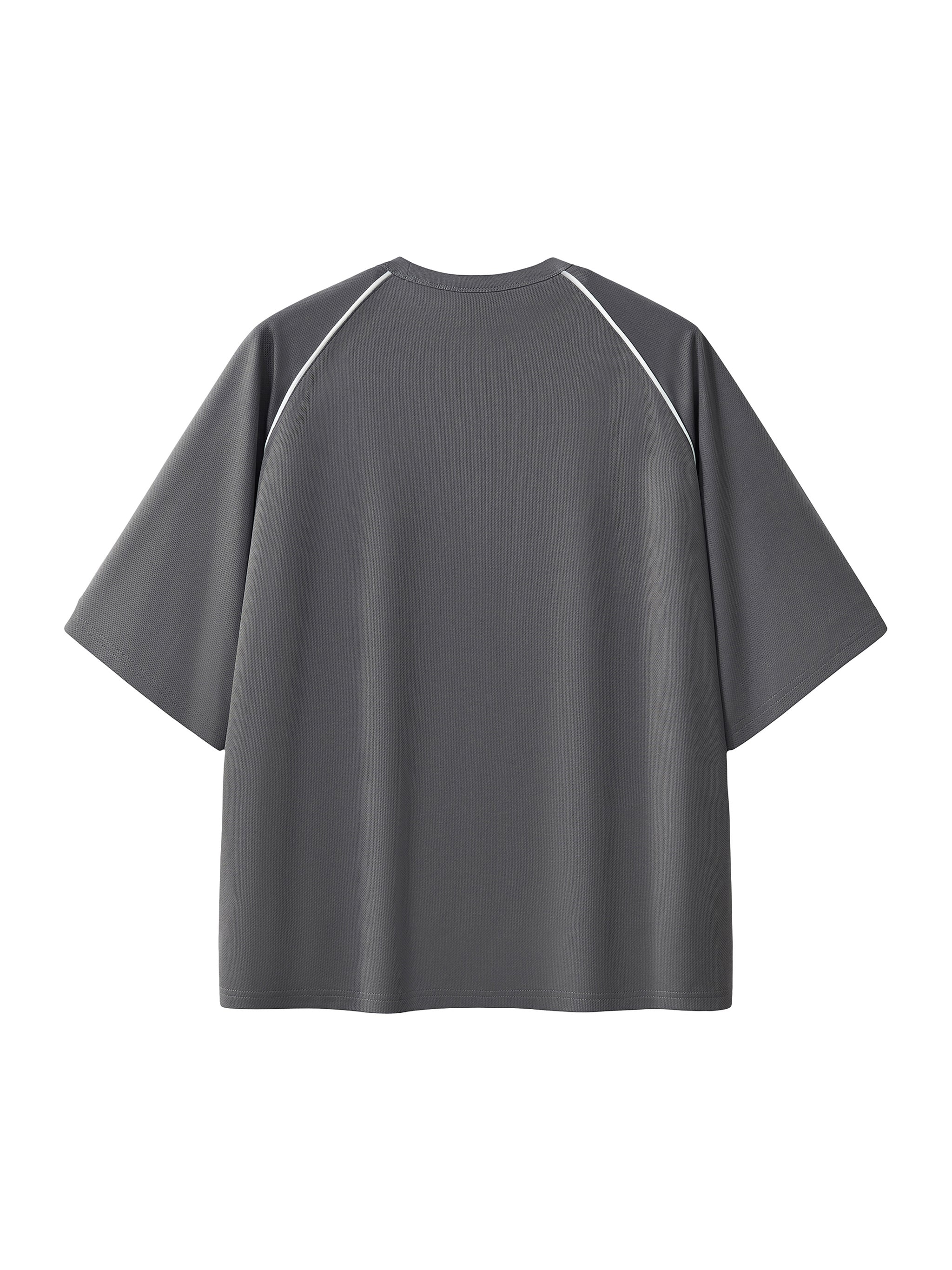 Contrast Piping Panel Raglan T-Shirt